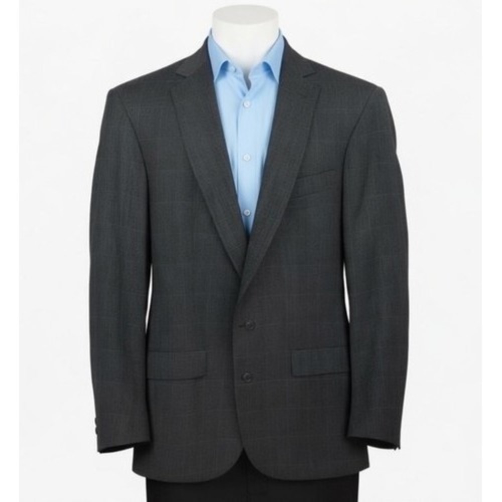 Christian Dior Monsieur Tweed Windowpane Plaid Two Button Career Blazer Men 40R